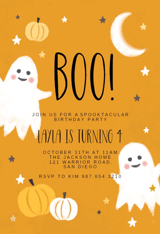 Boo birthday -  invitation template