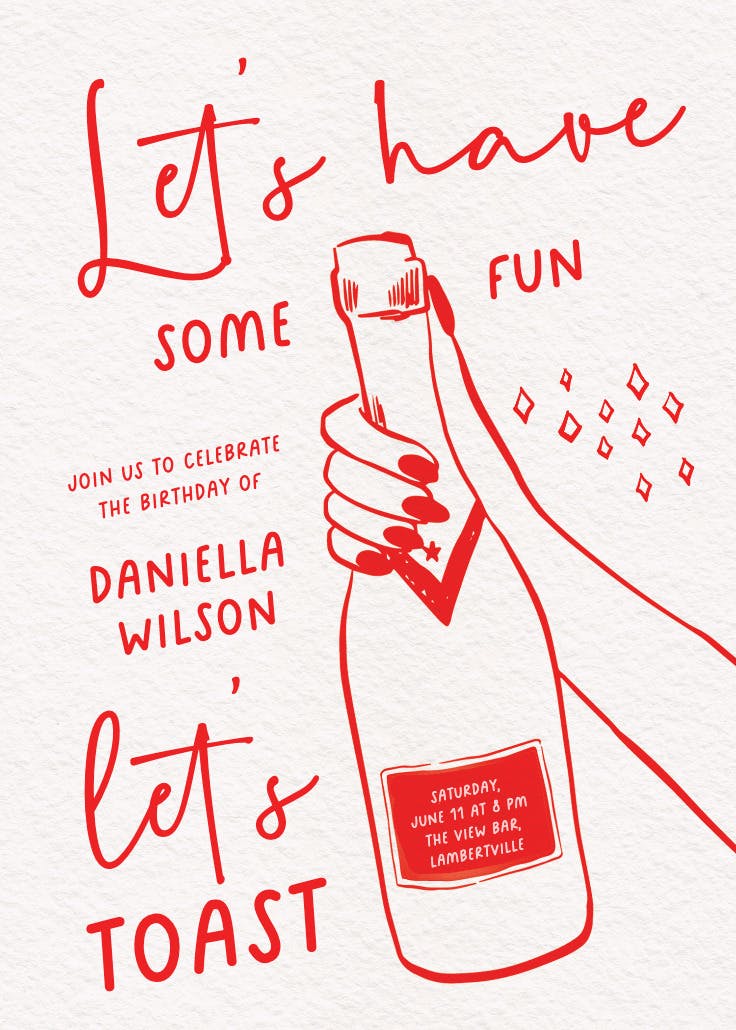 Boozy bound - birthday invitation