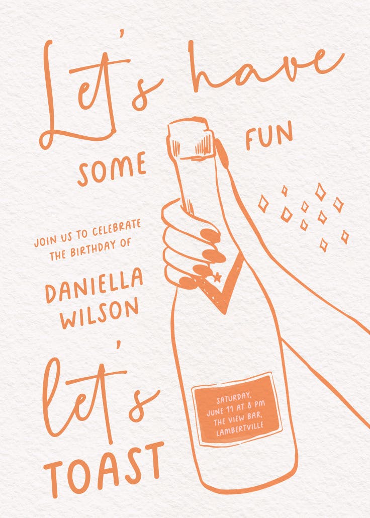 Boozy bound - birthday invitation