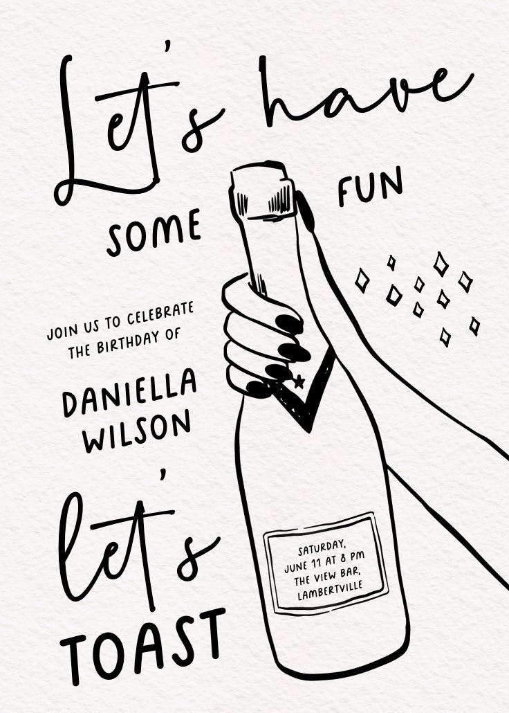 Boozy bound - birthday invitation
