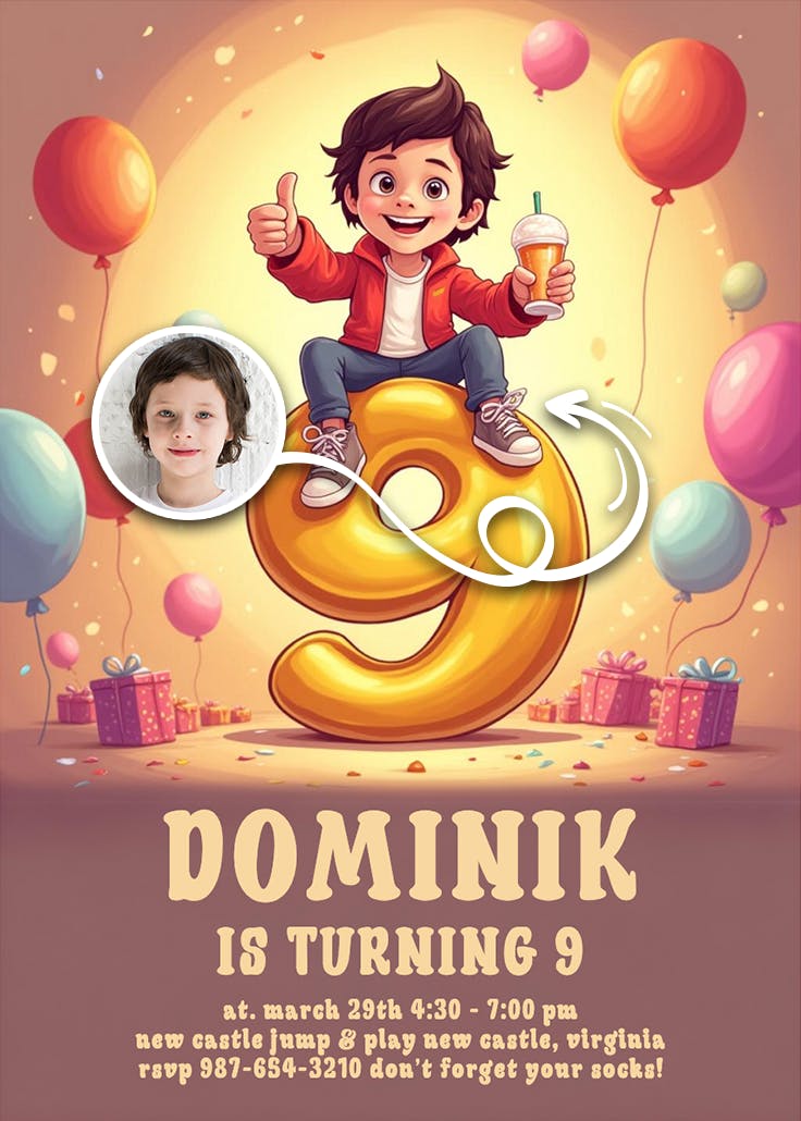 Bounce into - birthday invitation