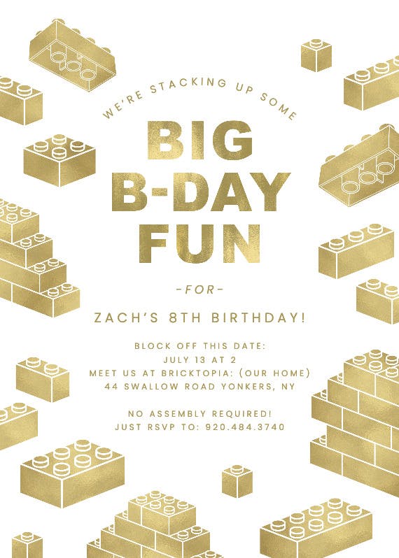 Bricktopia - printable party invitation