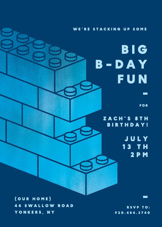 Bricktopia foil - party invitation