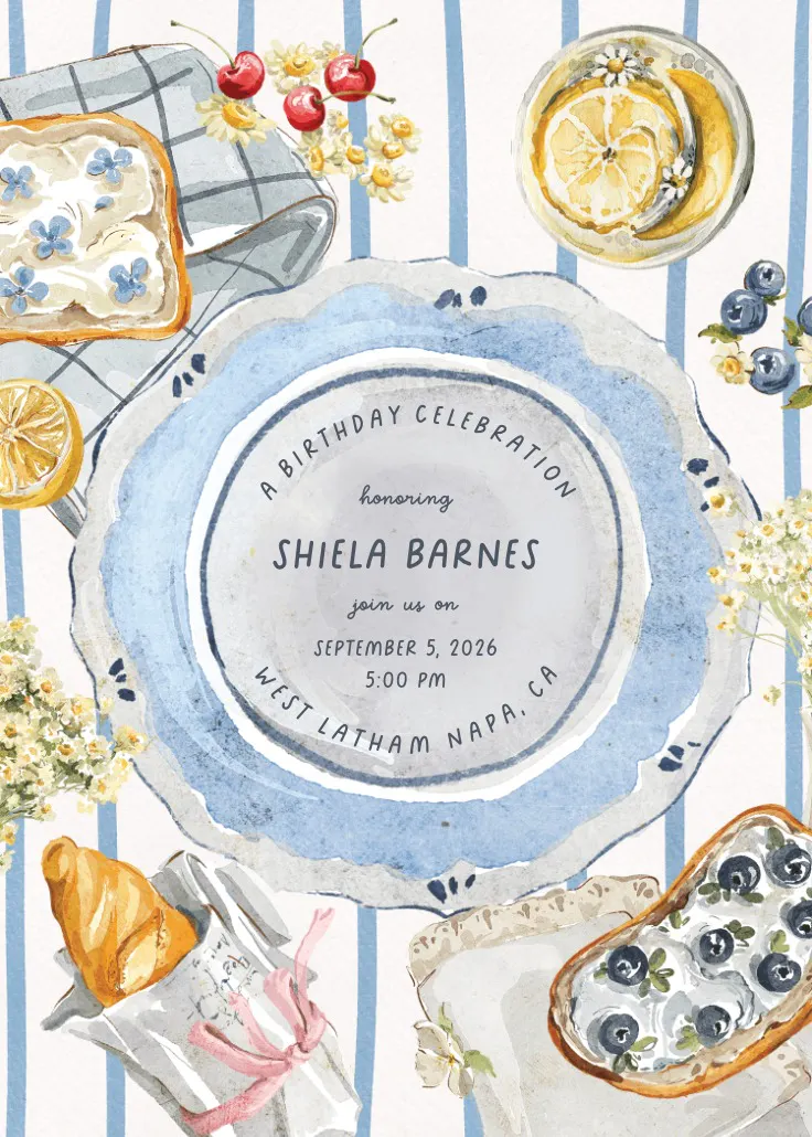 Celebrate and bloom - birthday invitation