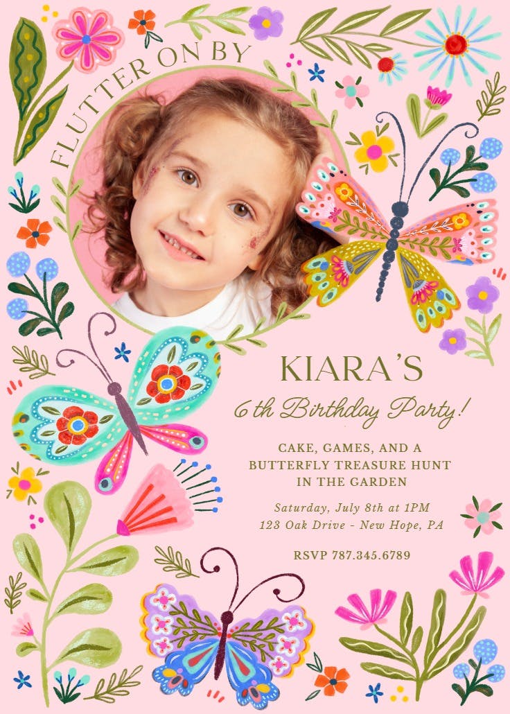 Butterflies dance - printable party invitation