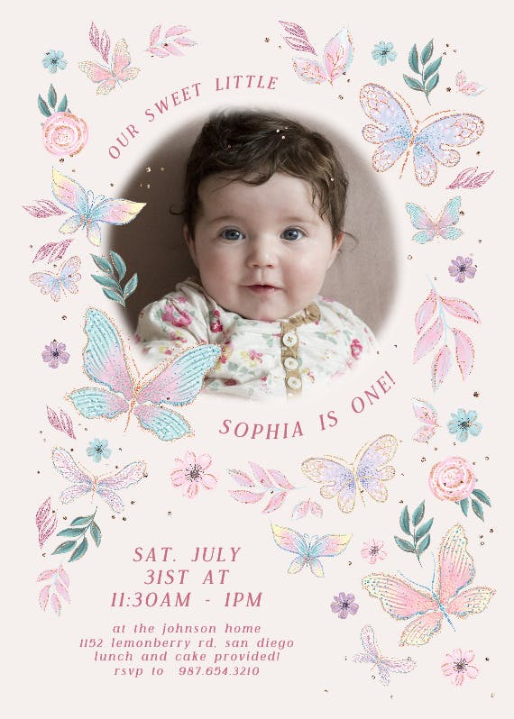 Butterfly birthday bash - printable party invitation