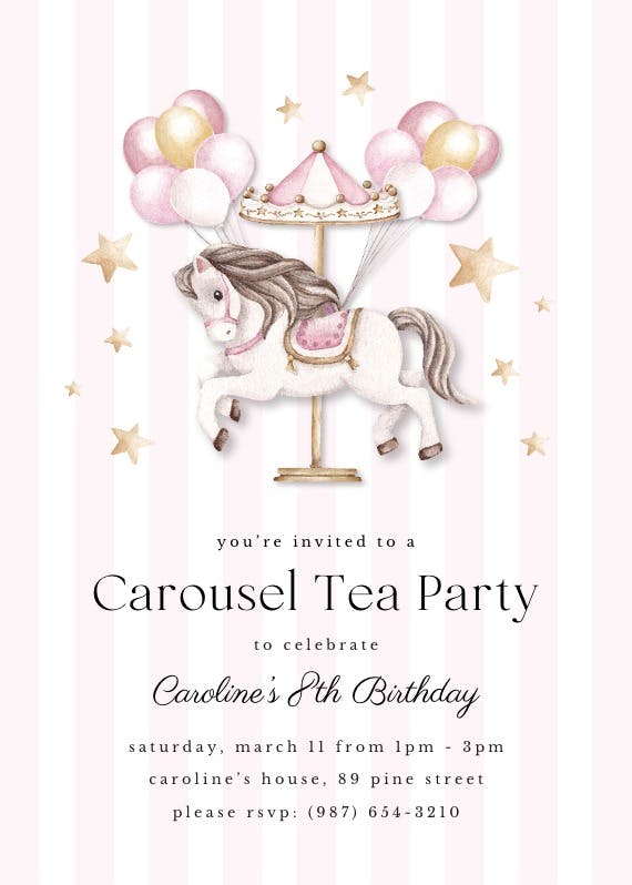 Calliope canter horses - printable party invitation