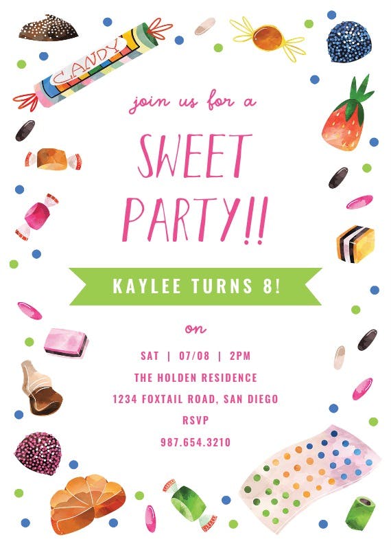 Candy - birthday invitation