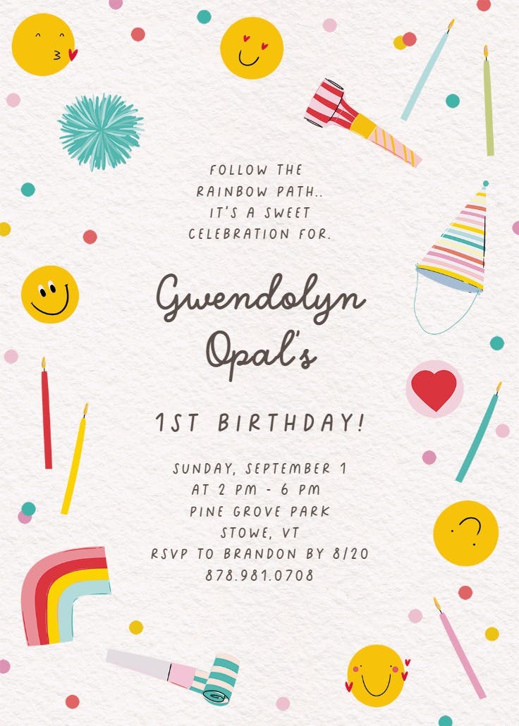 Candyland - birthday invitation