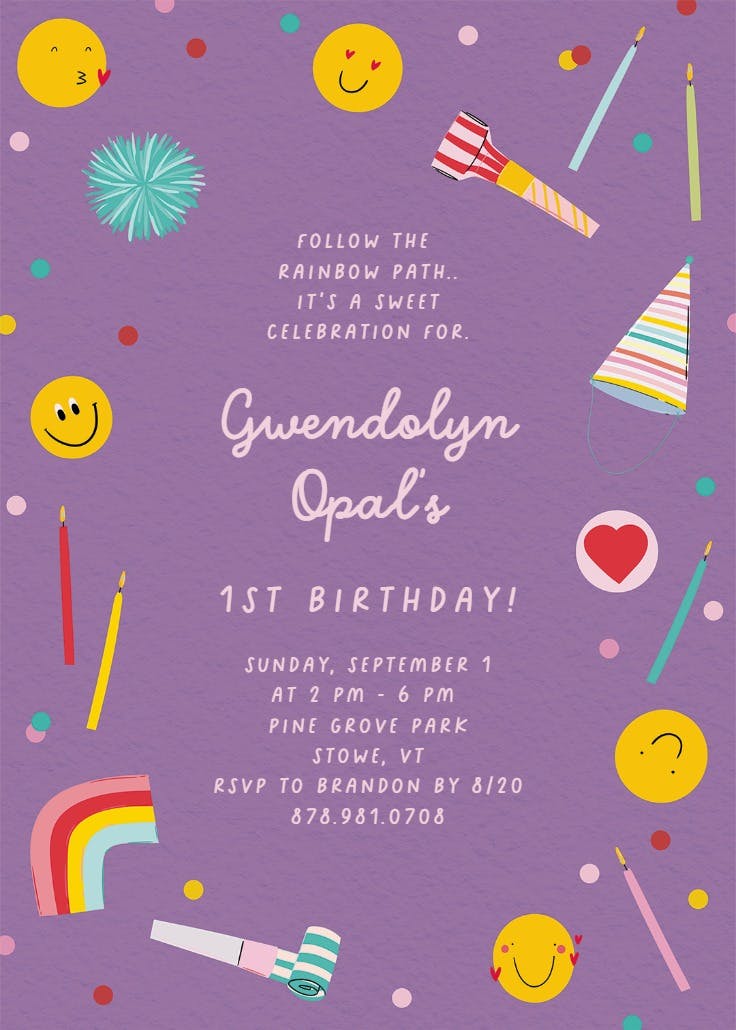 Candyland - birthday invitation