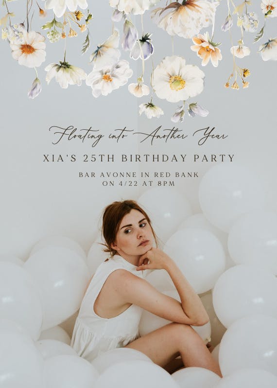 Cascading wildflowers - party invitation
