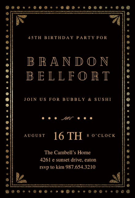 Fancy night - Birthday Invitation