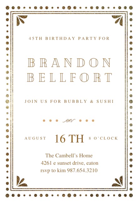 Fancy night - Birthday Invitation
