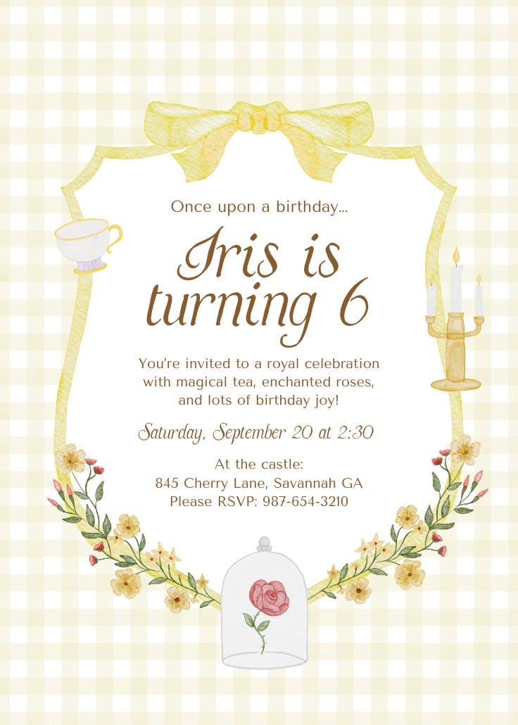 Castle aesthetic - birthday invitation