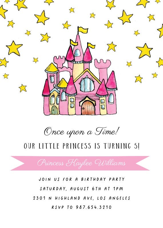 Castle doodle -  invitación de fiesta