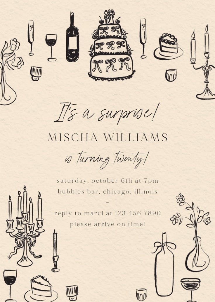 Charming ceremony - birthday invitation