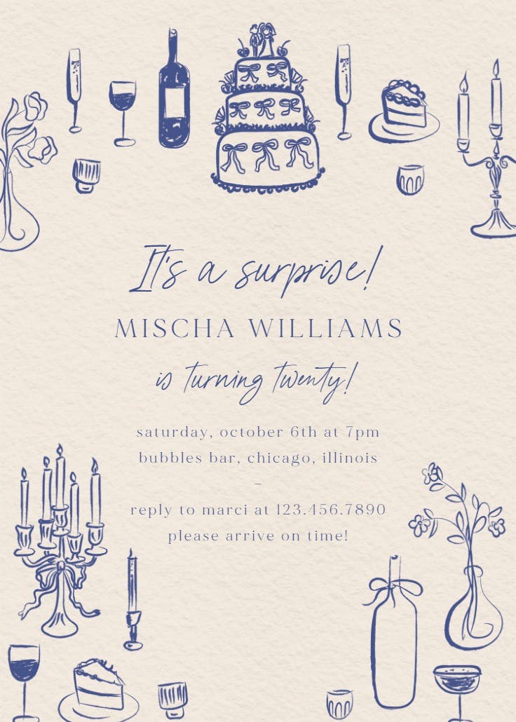 Charming ceremony - birthday invitation