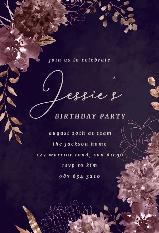 Chocolate flowers - party invitation