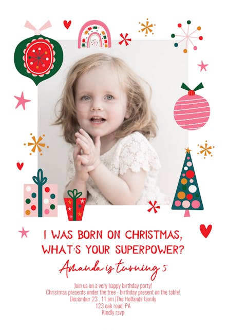 Christmas power - Birthday Invitation