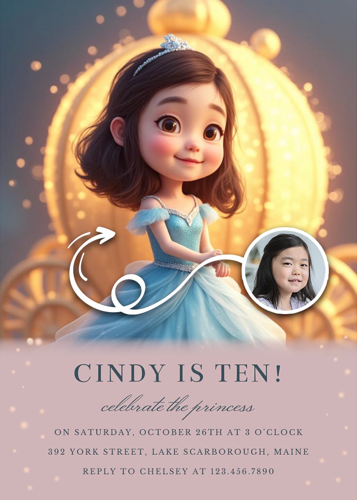 Cinderella carriage - printable party invitation