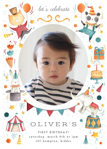 Circus - birthday invitation