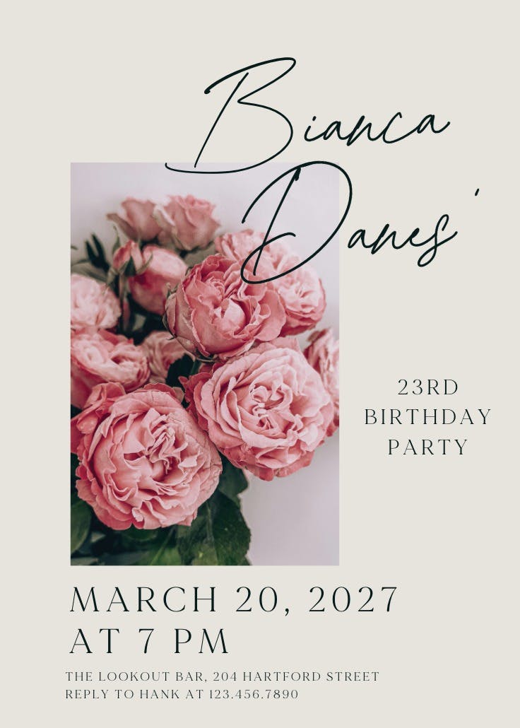 Class & romance - invitación de cumpleaños