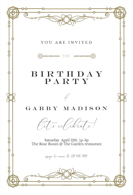 Classic Border - Birthday Invitation