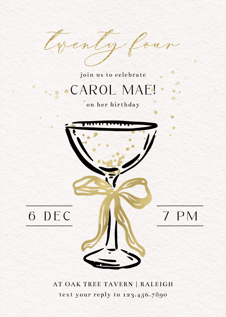 Cocktails call - birthday invitation