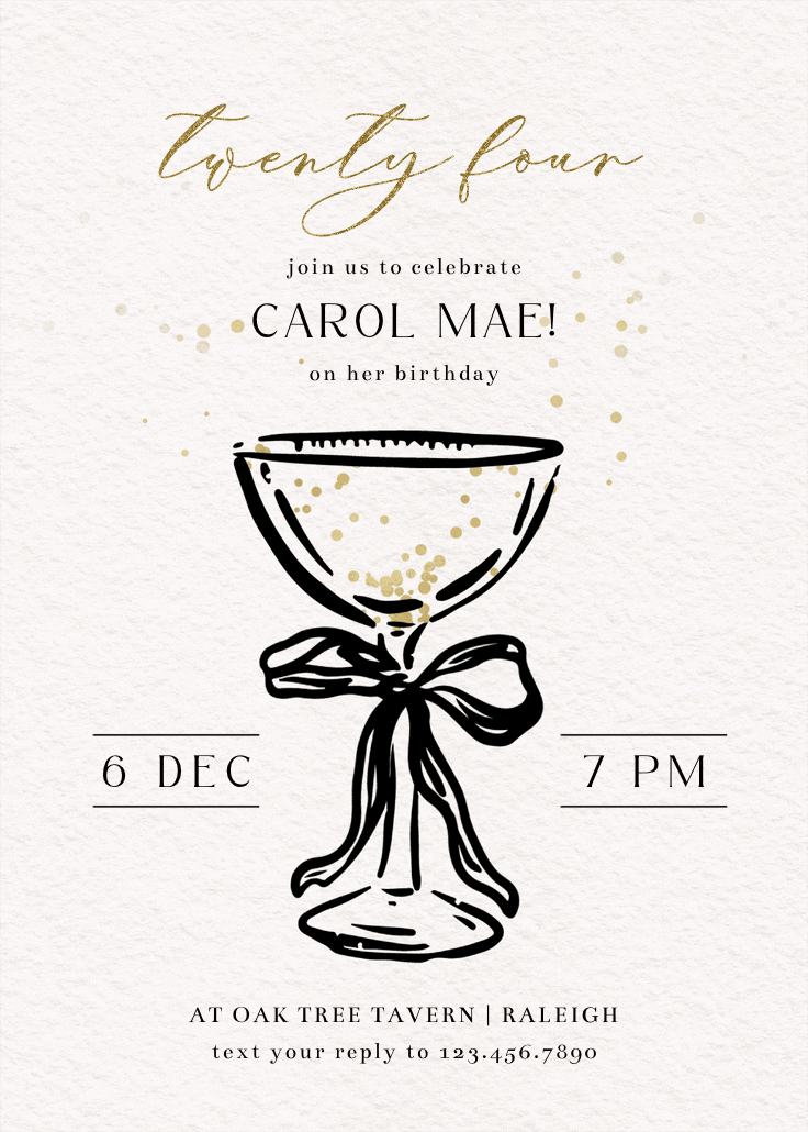 Cocktails call - birthday invitation