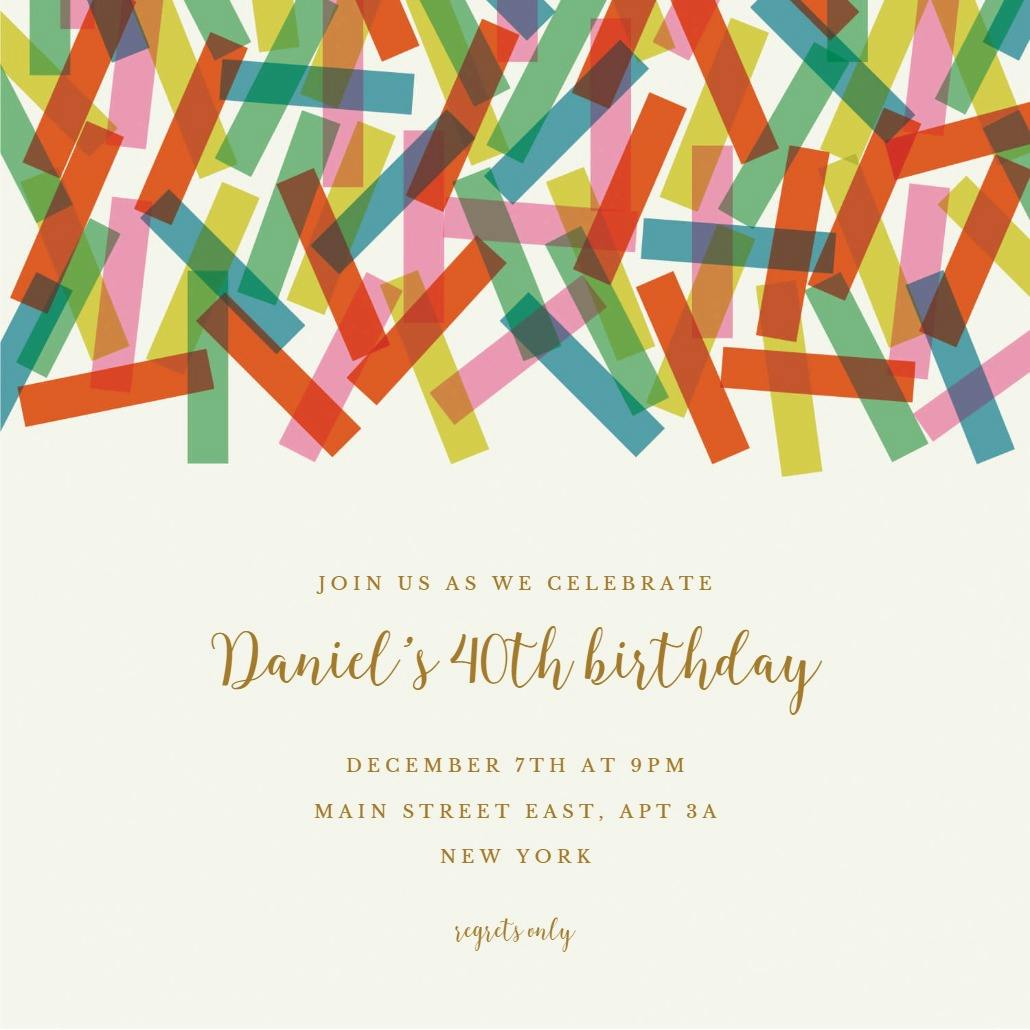 Confetti - printable party invitation