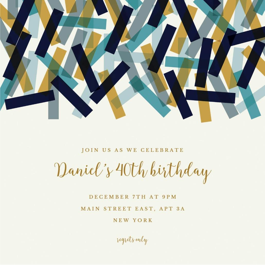 Confetti - printable party invitation