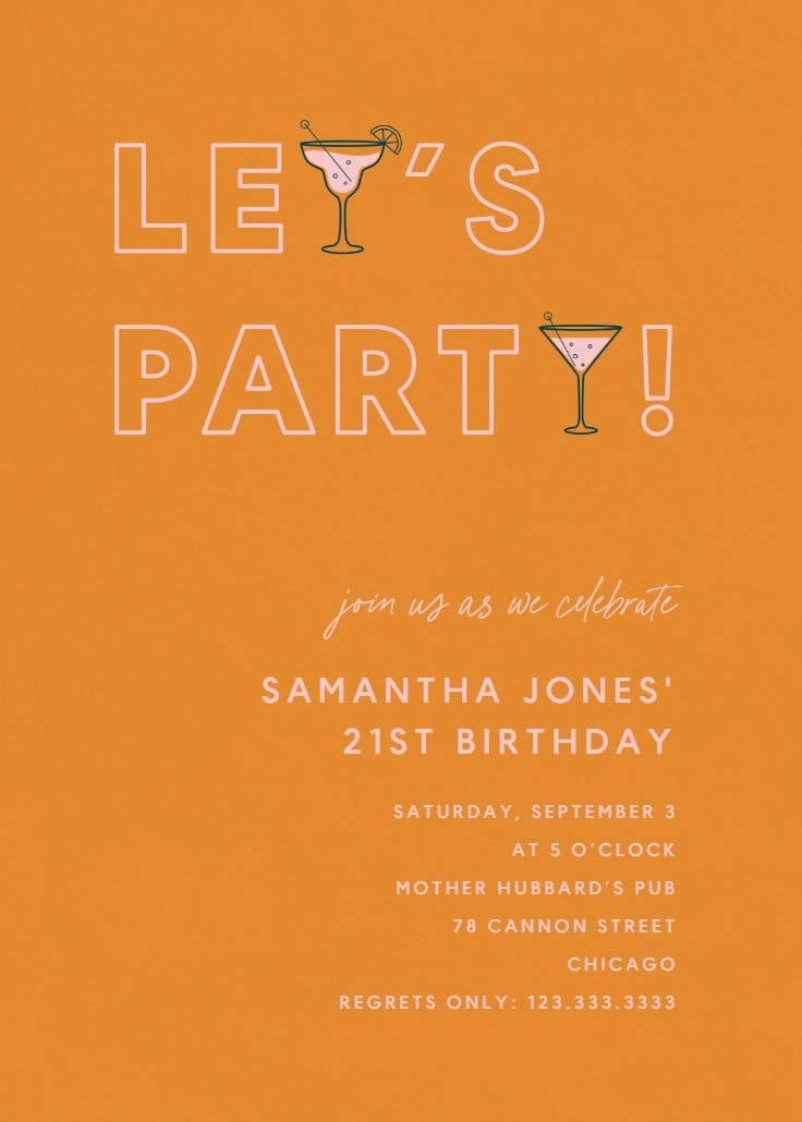 Cool & carefree - birthday invitation