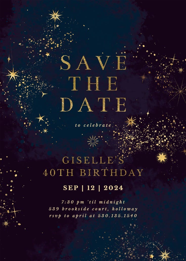 Cosmic star - printable party invitation