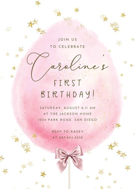 Cotton Candy - Birthday Invitation Template | Greetings Island