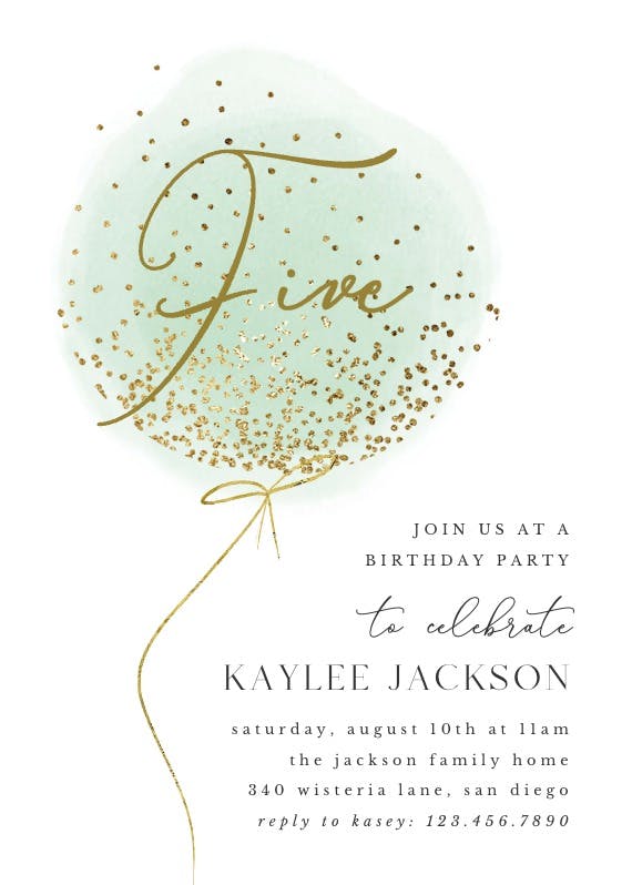 Cotton candy balloon - party invitation