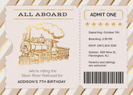 Country Train Ride - Birthday Invitation Template (Free) | Greetings Island