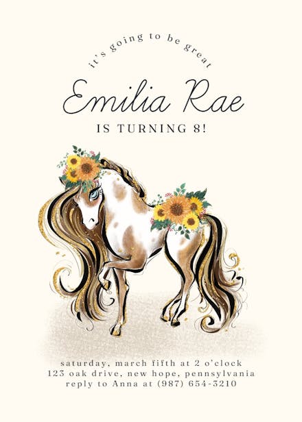 Cowgirl - birthday invitation