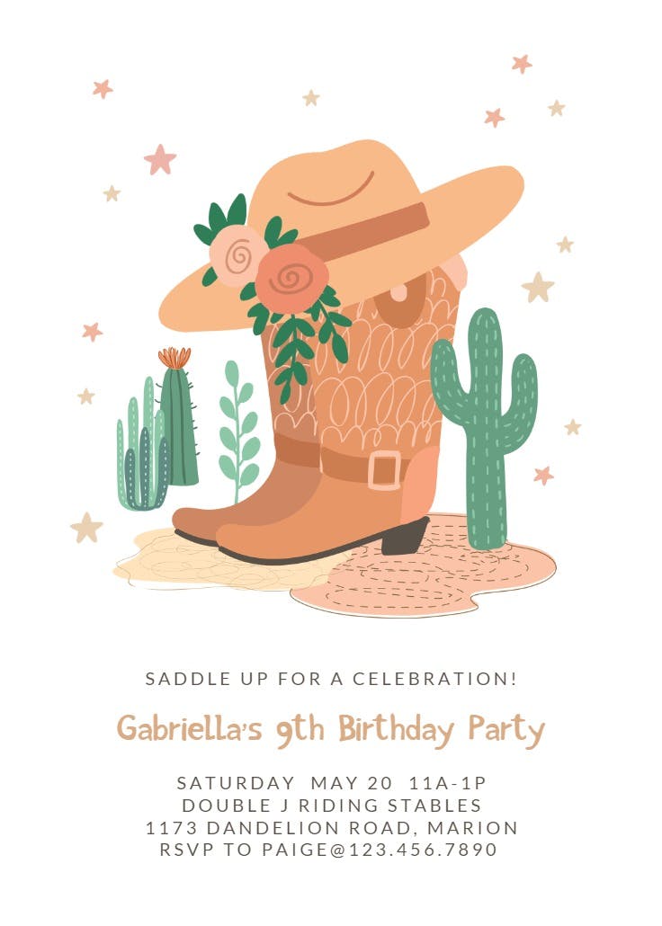 Cowlady - printable party invitation