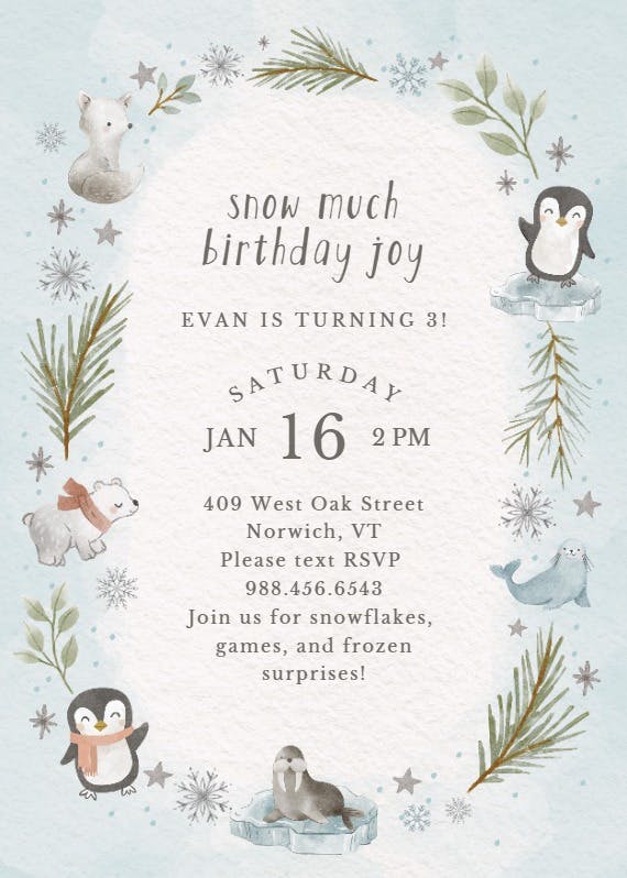 Cozy critters - party invitation
