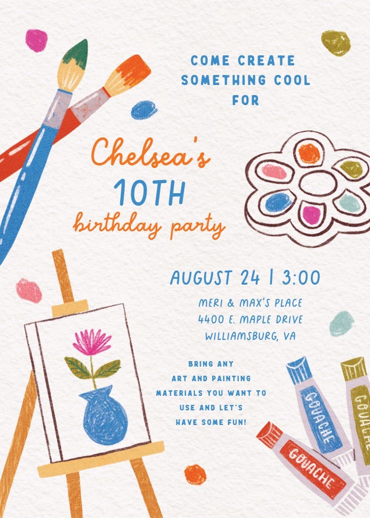 Crafty & cool - birthday invitation