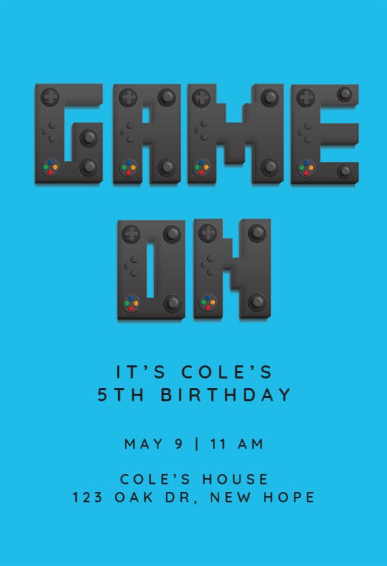 Cute gamers - birthday invitation
