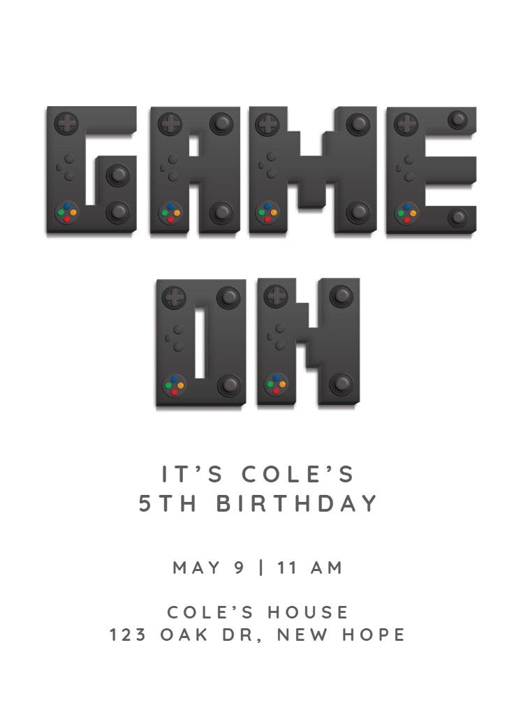 Cute gamers - invitación para fiesta