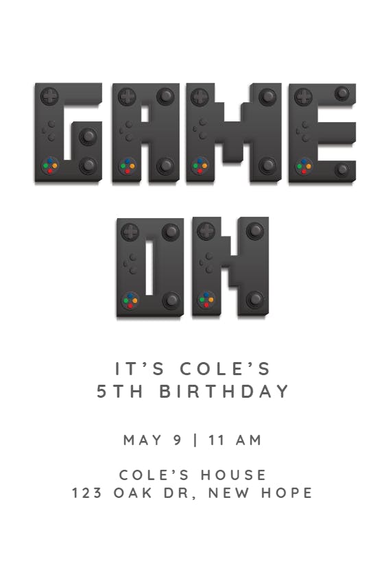 Cute gamers -  invitación de cumpleaños
