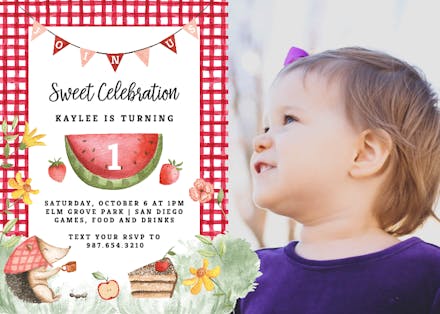 Cute Picnic - Potluck Invitation