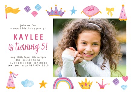 Cute Princess photo - Invitation Template