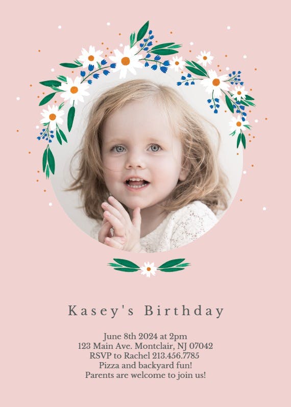 Daisy -  invitación de cumpleaños
