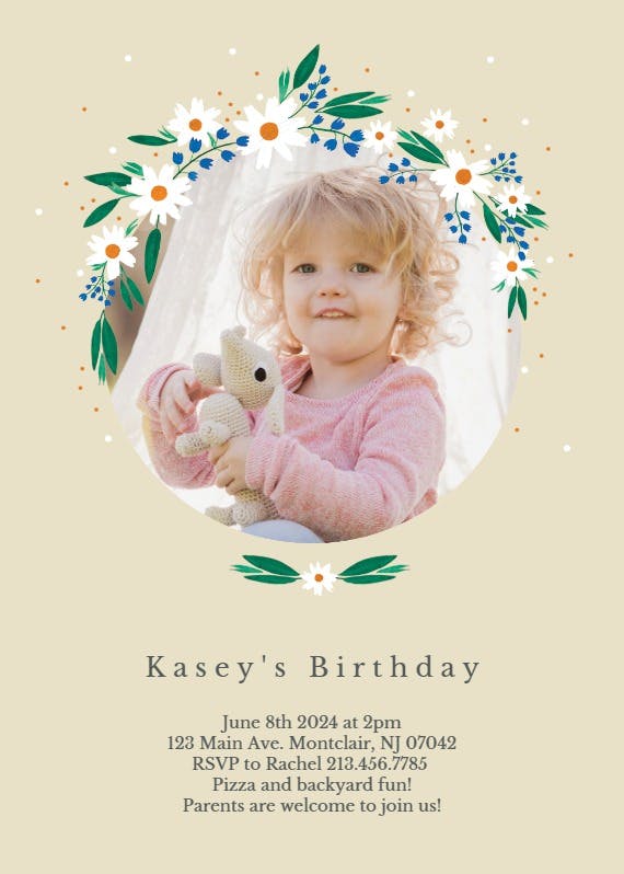 Daisy -  invitación de cumpleaños