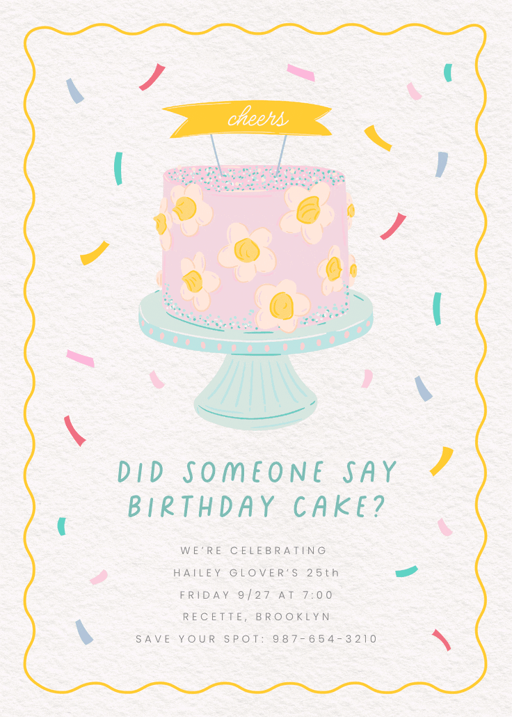 Daisy cake - invitation