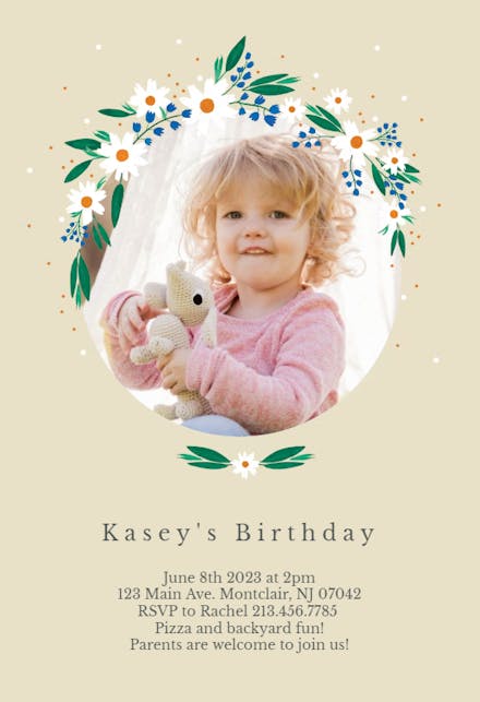 Daisy - Birthday Invitation Template (Free) | Greetings Island