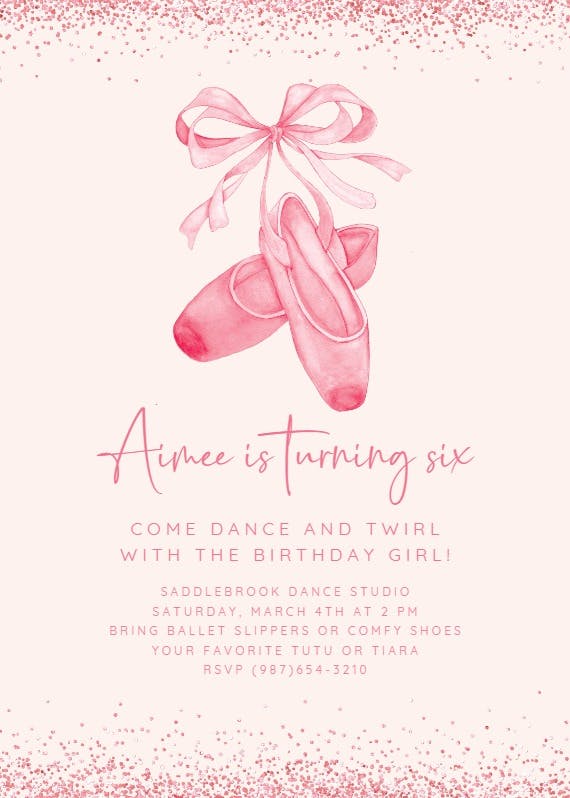 Dance and twirl - birthday invitation